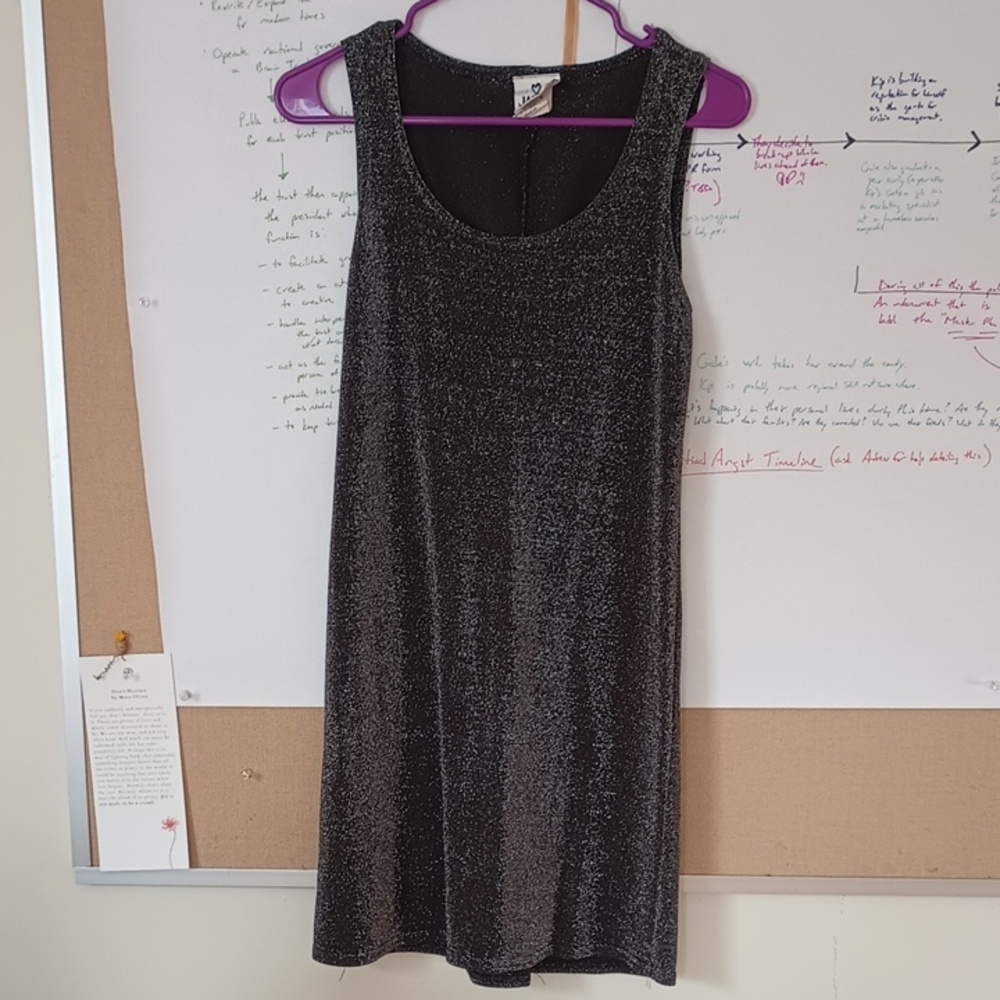 Black Glitter Sleeveless Dress
